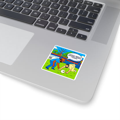Square Sticker — Funny Gamer Comic 'Pickle What? Sounds Gross. I Gagaball'